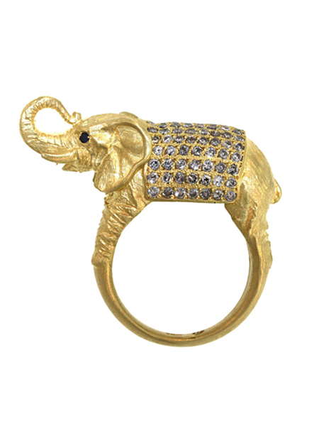 Diamond Elephant Ring