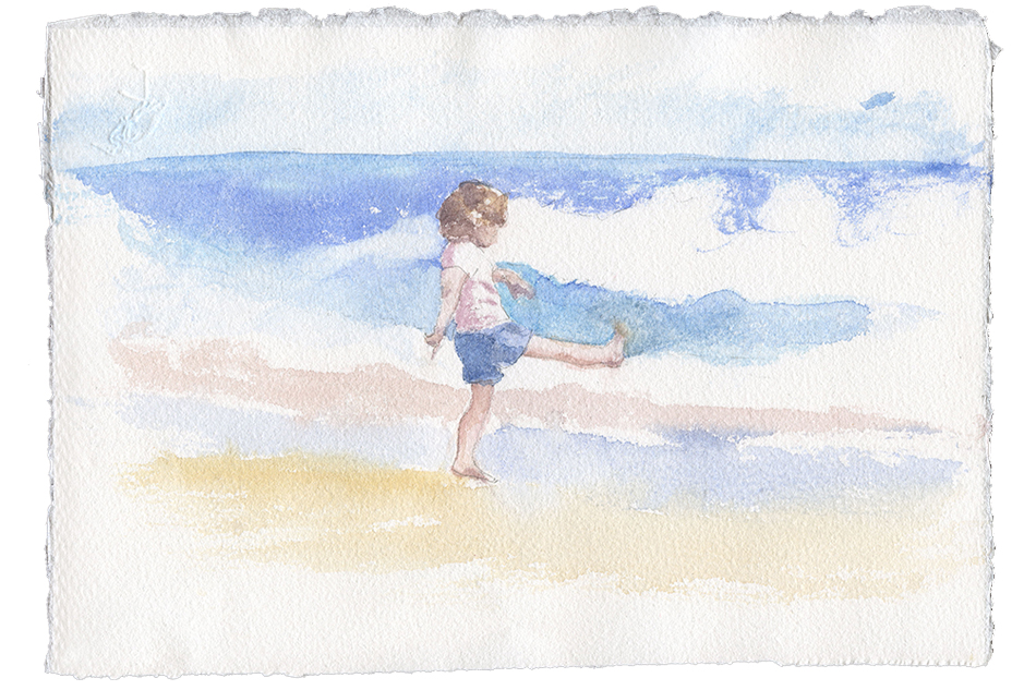 Scattered throughout The Hamptons: Food, Family, and History are highly personal watercolors by Lauren herself.