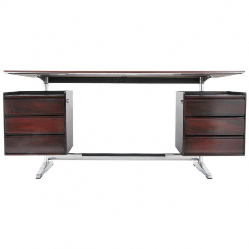 Alberto Rosselli rosewood desk, ca. 1960, offered by Objects 20C