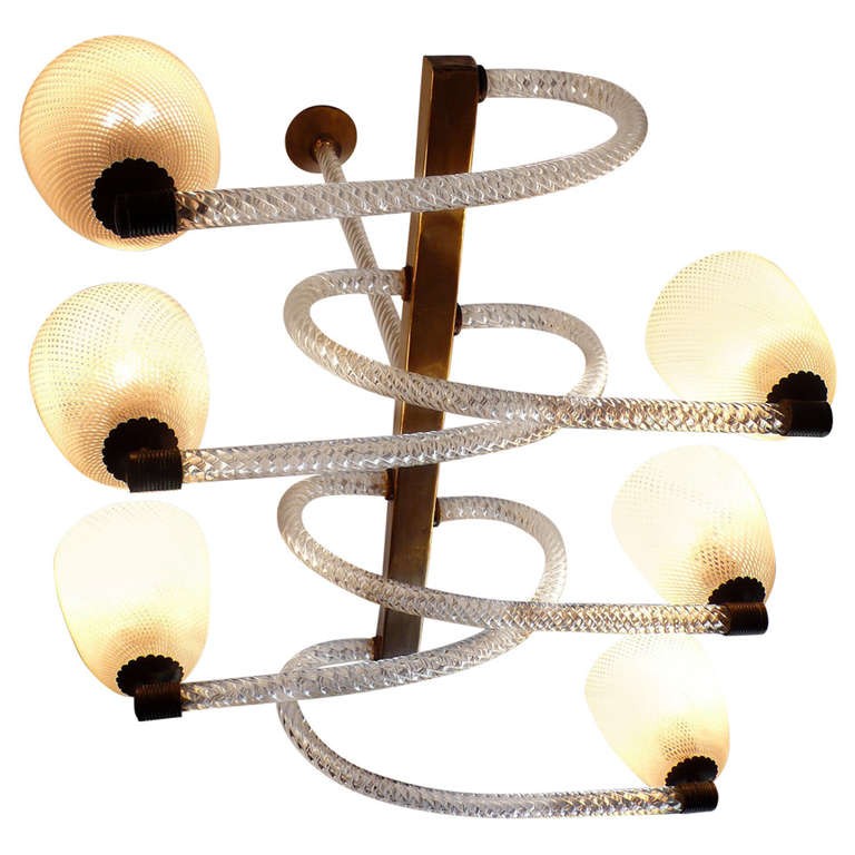 Reticello light fixture, by Carlo Scarpa for Venini, 1940, offered by Antiques MC