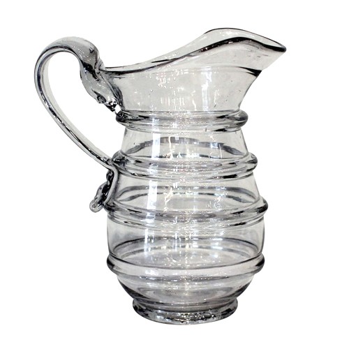 American Blown Glass Pitcher, Mid-19th Century, offered by M. Finkel & Daughter