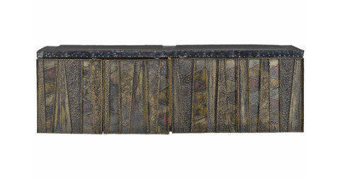 Paul Evans Sculptured Metal Wall Hung Cabinet, offered by The Exchange Int