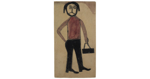 3. Bill Traylor Mexican Man with Suitcase
