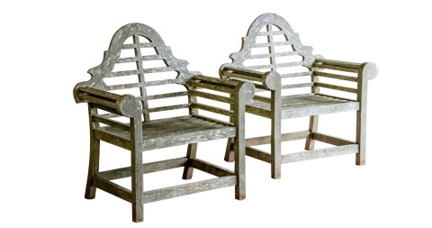 Pair of Lutyens-style garden seats, circa 1980, offered by Carl Moore Antiques