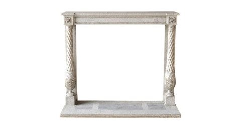 Louis XVI–style Carrara marble mantlepiece, ca. 1780, offered by Marc Maison