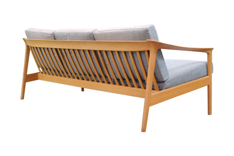 Folke Ohlsson oak three-seat sofa, 1960s, offered by Grandfather's Axe