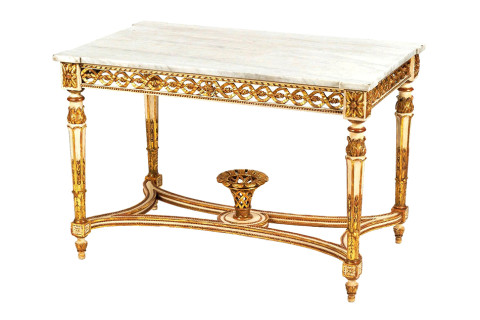 Marble-top giltwood center table, ca. 1770, offered by Martyn Cook Antiques