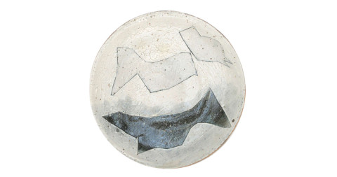 Peter Voulkos Bird with Shadow plate, 1950s, offered by Jeffrey Spahn Gallery