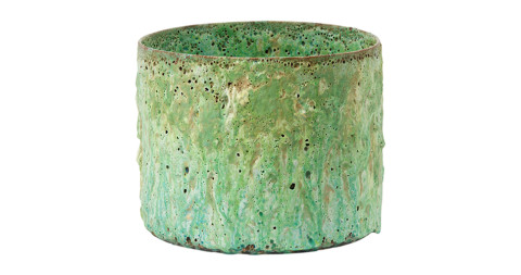 Contemporary glazed stoneware cylinder by Morten Løbner Espersen, offered by Hedge