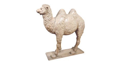 Large-scale wooden camel sculpture, 19th century, offered by Jonathan Burden LLC