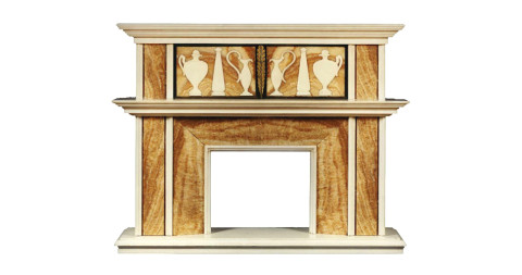 Alabaster and marble chimneypiece, ca. 1925, offered by Carlton Hobbs LLC