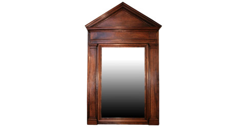 French Directoire solid walnut mirror, early 19th century