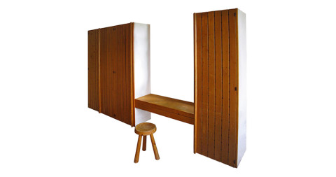 Charlotte Perriand wardrobe and desk, offered by Formelibre