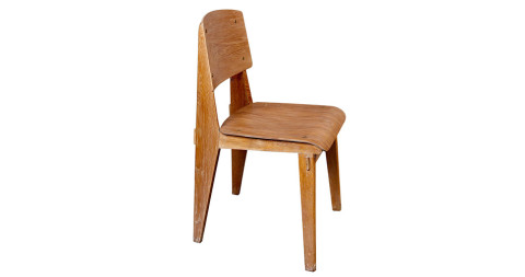 Jean Prouvé Chaise en Bois Chair, 1940s, offered by Sam Kaufman Gallery