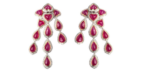Ruby-and-Diamond Earrings by Bulgari, ca. 1980