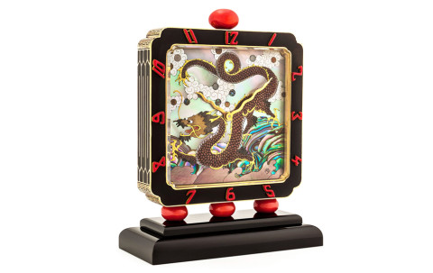 Verger Frères for Charlton & Co. Art Deco Chinoiserie Clock, ca. 1925-28