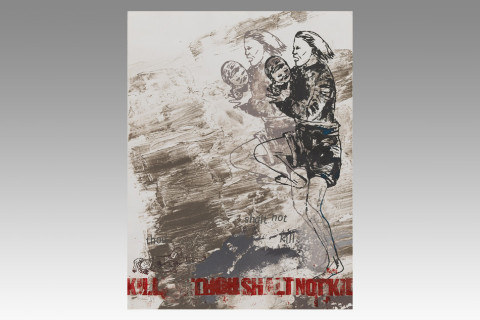 <I>Though Shalt Not Kill (Plate IV), Ten Commandments,</i> 1987, by Nancy Spero