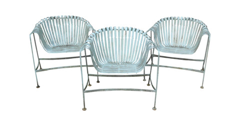 Russell Woodard patio lounge chairs, 1960s, offered by Carol Master Interiors