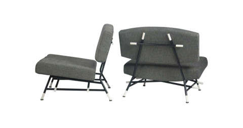 Pair of Ico Parisi chairs, model no. 865, ca. 1955, offered by Casati Gallery
