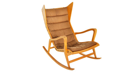 Gio Ponti rocking chair, 1950s, offered by Modern Drama