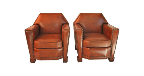 Pair of Art Deco club chairs, 1930, offered by Dispela Antiques