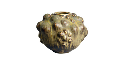 Axel Salto for Royal Copenhagen, Budding Vase with Solfatara Glaze, offered by Freeforms