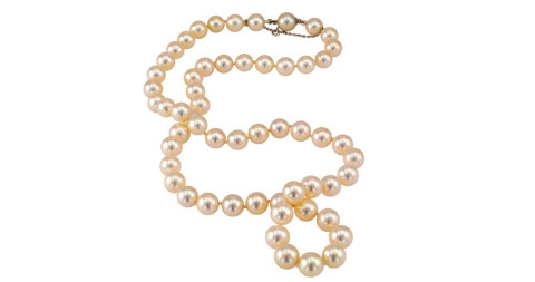 Cultured-pearl necklace, 1960s, offered by Jacob's Diamond & Estate Jewelry