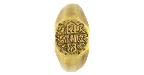 Medieval gold seal ring, ca. 15th century, offered by Berganza