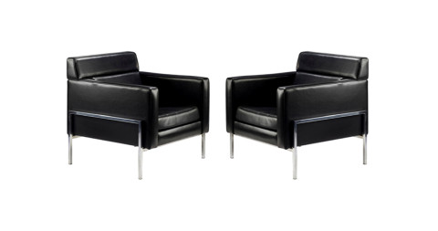 Pair of Pierre Paulin Thonet armchairs, 1960s, offered by Demisch Danant