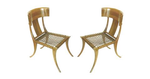 Pair of Klismos chairs, by T.H. Robsjohn-Gibbings for Saridis of Athens, 1961, offered by TFTM