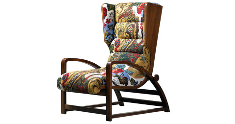 Armchair by Ico Parisi, Gio Ponti and Gianfranco Frattini, with Cave fabric by Josef Frank, 1945
