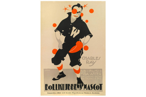 Original 1919 Swedish poster by Erich Rohman for the 1917 American film <i>The Pinch Hitter, Bollklubbens Mascot</i>, offered by the Reel Poster Gallery