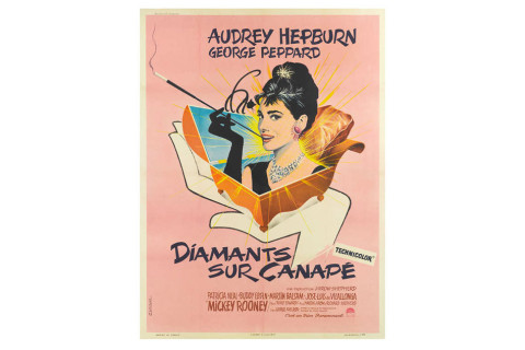 Rare French poster for the 1961 film <i>Breakfast at Tiffany's</i>, offered by the Reel Poster Gallery