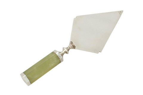 Antique sterling-silver and agate-handled presentation trowel, Art Deco style, 1937, offered by AC Silver
