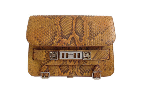 Proenza Schouler mustard-yellow reptile PS11 bag, offered by Cris