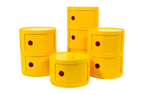 Set of Componibili storage units by Anna Castelli Ferrieri for Kartell, 1970s, offered by Pegboard Modern