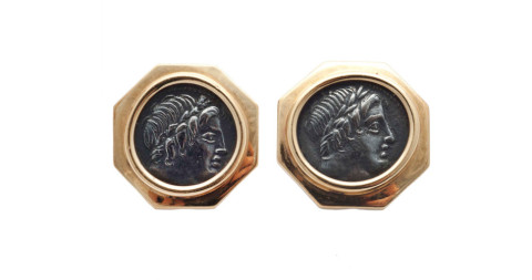 Ancient-coin ear clips, offered by Boncompagni Sturni
