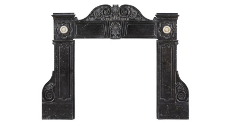 This <u>George II Kilkenny fossil-marble mantelpiece</u>, offered by Jamb, Ltd., was designed and manufactured by William Colles in 1751 for Castlemorris, one of the largest stately homes in Ireland until it was demolished in 1978.