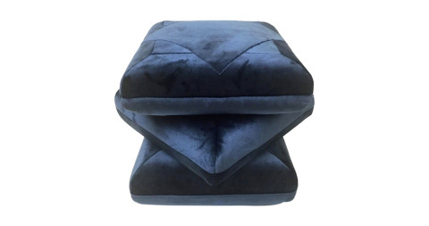 Cabana velvet pouf, in collaboration with Dedar