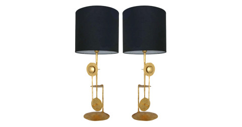 Pair of Italian gilt-metal lamps, 2012, offered by Stellar Union