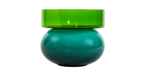Puzzle Green and Green glass vase by Ettore Sottsass, offered by Casati Gallery