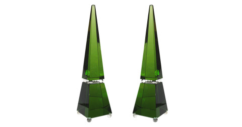 Romano Donà Murano-glass obelisks, 2010, offered by Lewis Trimble