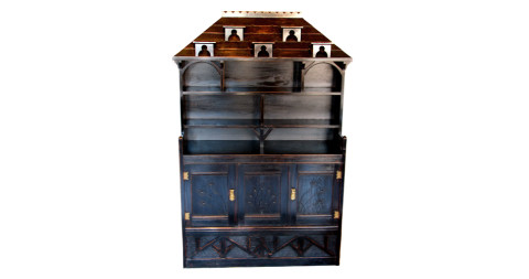 Ebonized display cabinet, ca. 1895, offered by Frederick P. Victoria & Son