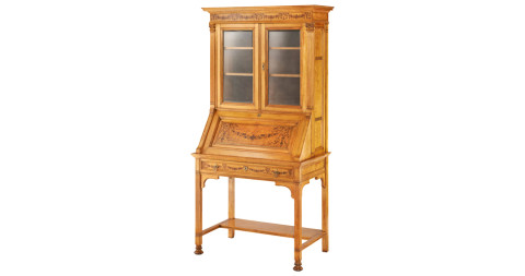 Maple fall-front secretaire, ca. 1880, offered by Associated Artists