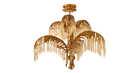 Maison Bagues leaf chandelier, 1930s, offered by Barbarella Home