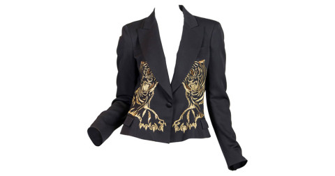 Alexander McQueen jacket with embroidered gold tigers, 21st century, offered by Morphew