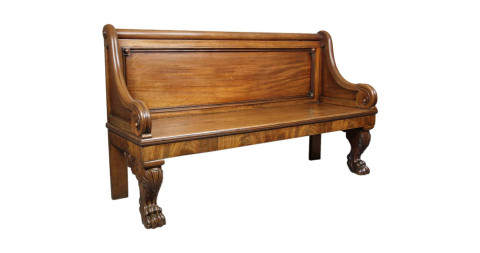 William IV hall bench, 1835, offered by David Neligan Antiques