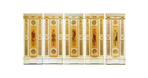 Decorative wood paneling, 1840