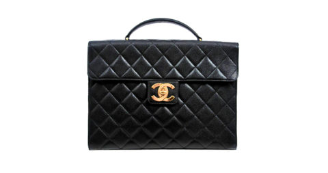 Chanel Black Caviar laptop bag, 1990s