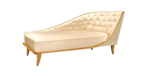 André Arbus tufted chaise, offered by Newel